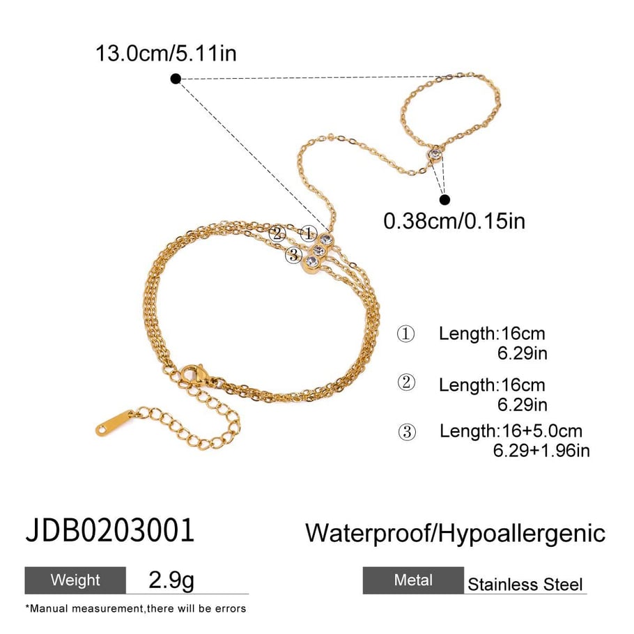 Stainless Steel Gold Color Chain Bracelets 