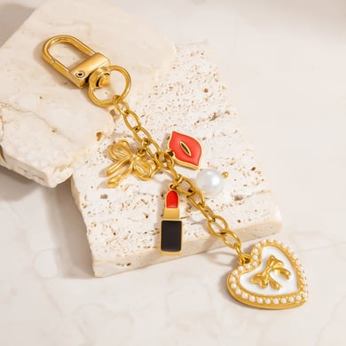 Retro Oceanic Stainless Steel Gold Color Bag Charms h5 Picture7