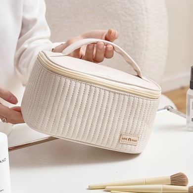 1 Stück Simple Series Einfarbige PU-Kosmetiktasche für Damen h5 Bild4
