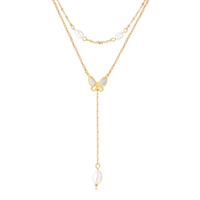 1 collar de cadena de acero inoxidable con borlas simples para mujer h5 Imagen5