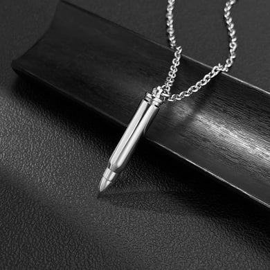 1 Piece Sleek Bullet Stainless Steel Men's Necklaces h5 Picture5