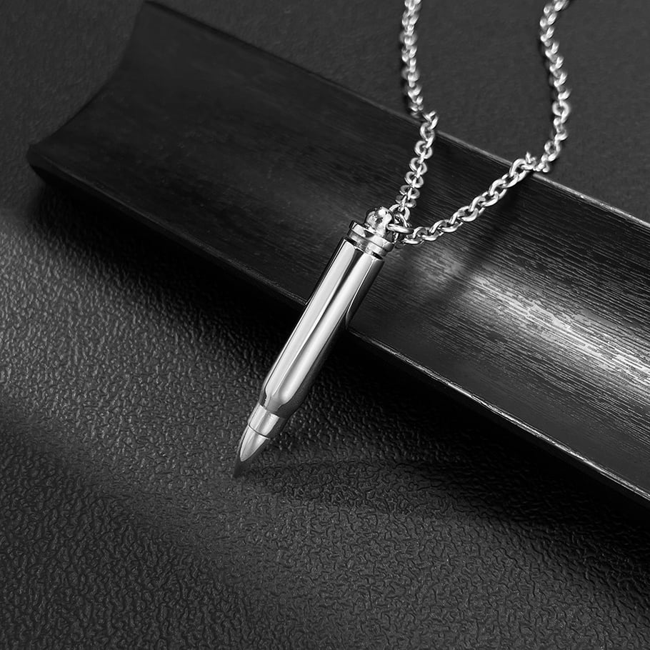 1 Piece Sleek Bullet Stainless Steel Men's Necklaces Picture5