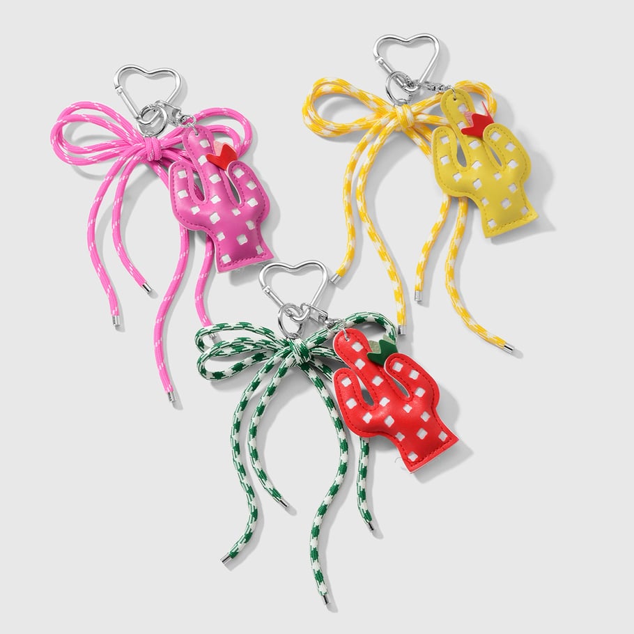 Cute Cactus Bow Knot Bag Charms Picture3