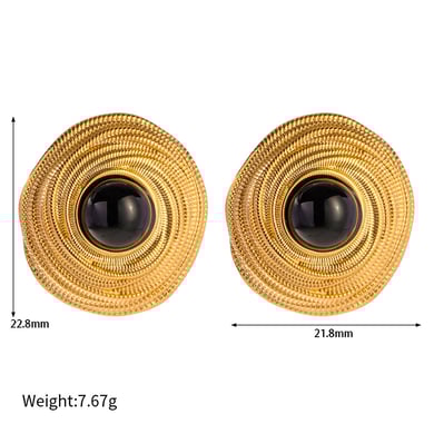 Simplicity Series Gold Color Stainless Steel Women's Earrings h5 