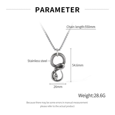 Curving Snake Stainless Steel Men's Necklaces h5 Picture6