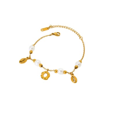 Stylish Versatile Ocean Series Gold - colored Stainless Steel Women's Bracelets h5 Picture5