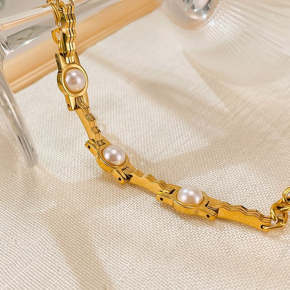 Bracciale retrò in acciaio inossidabile color oro 2