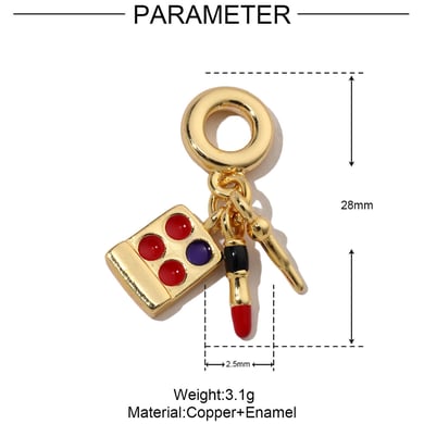 Bunte Lippenstift Öltropfen Kupfer Gold Farbe Anhänger h5 Bild2