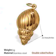 PJ228G Double-sided hollow gold pendant 