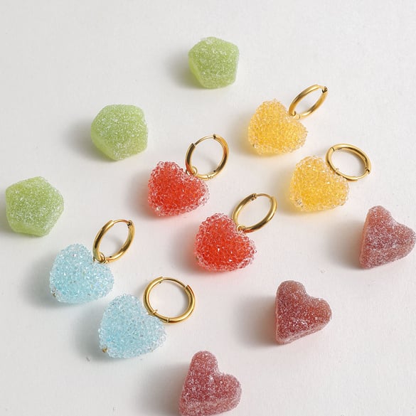 Orecchini pendenti a forma di cuore dolce 2