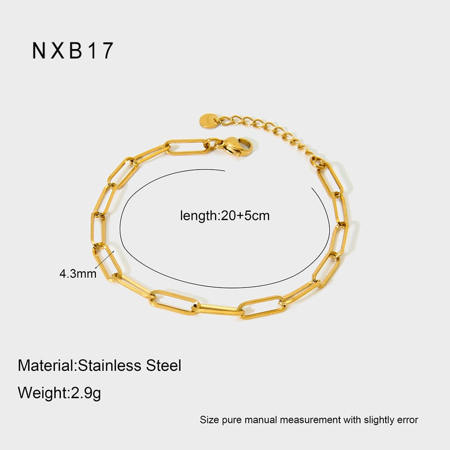 Simple and Stylish Square DIY Gold - colored Stainless Steel Links 