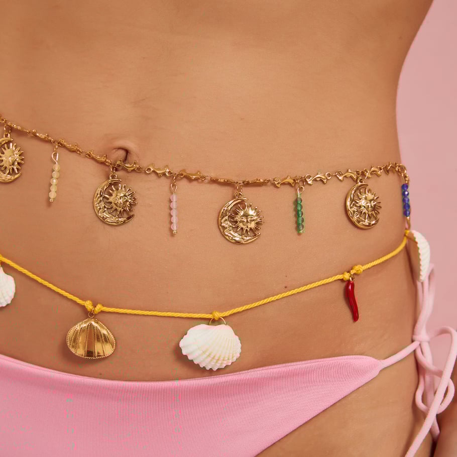 Beach Series Shell Pendants Stainless Steel Gold Color Women's Waist Chains Picture5