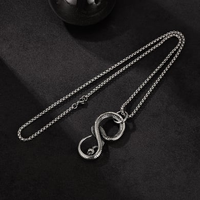 Curving Snake Stainless Steel Men's Necklaces h5 Picture2
