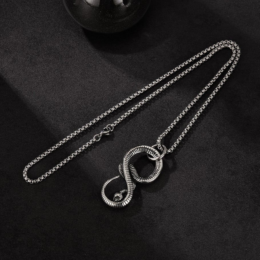Curving Snake Stainless Steel Men's Necklaces Picture2