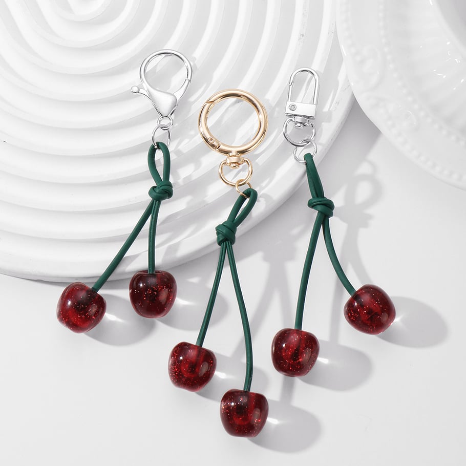 Leather Cherry Bag Charms Picture3