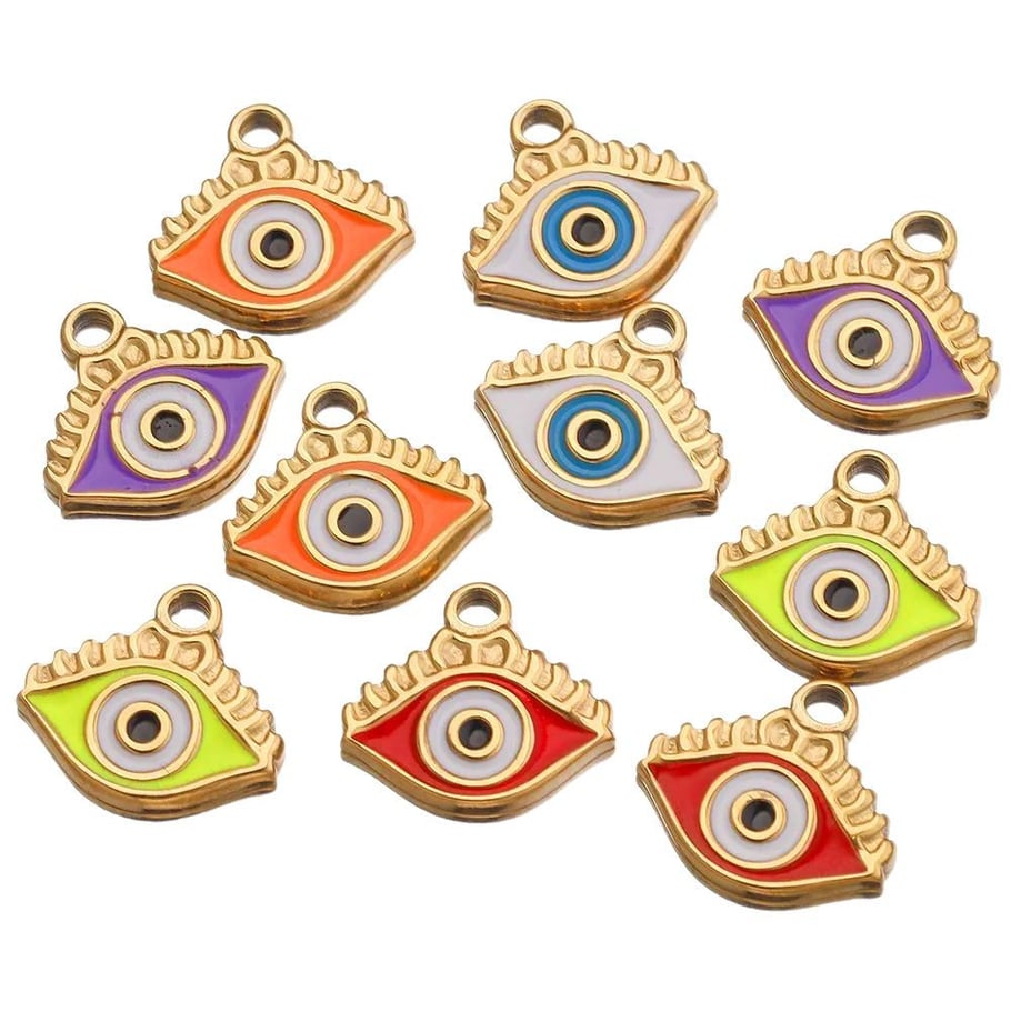 1 Piece Colorful Series Classic Eye Shape Stainless Steel Women's Pendants Picture6