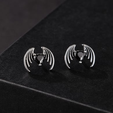 1 Piece Intricate Series Heart Wings Stainless Steel Gold Color Men's Earrings h5 Picture7
