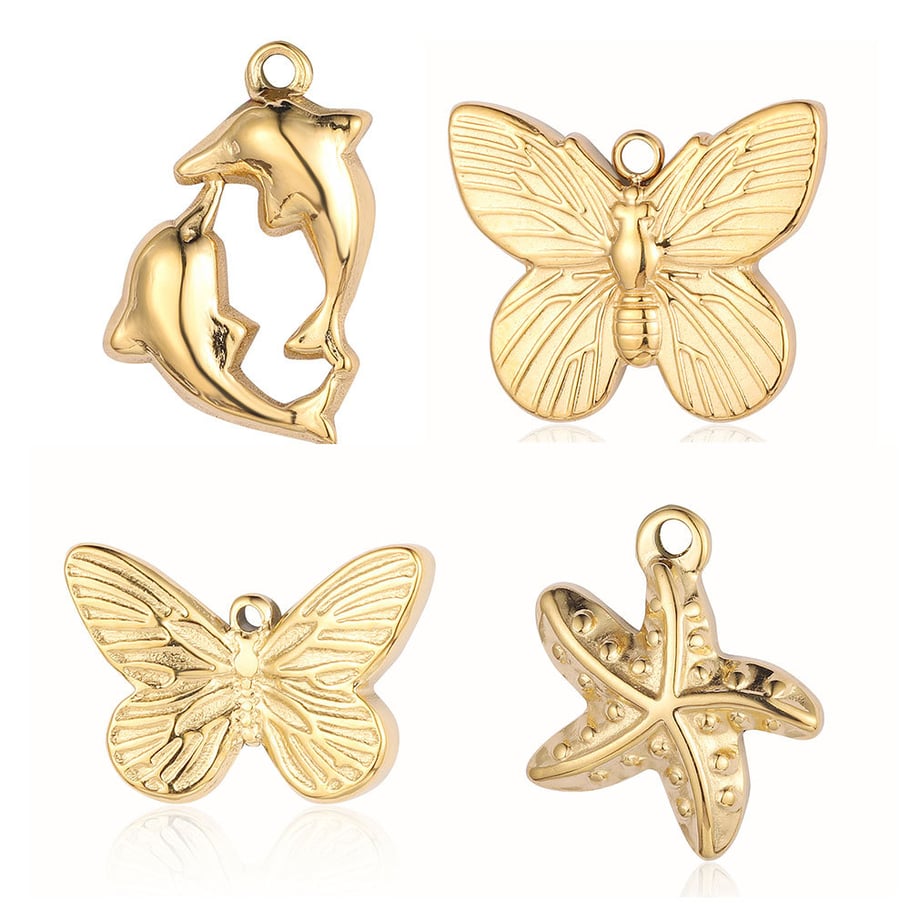1 Piece Nature Series Animals Stainless Steel Gold Color Women's Pendants Picture3