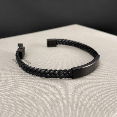 Minimalist Black Stainless Steel Men's Bracelets h5 Picture4
