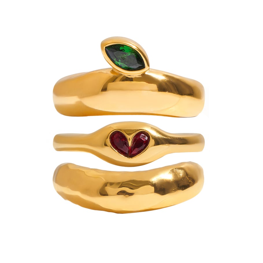 Ins Style Herz Edelstahl Gold Farbe Minimalist Ringe Bild4