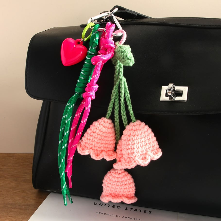 Romantic Series Handmade Woolen Flower Bag Pendant 