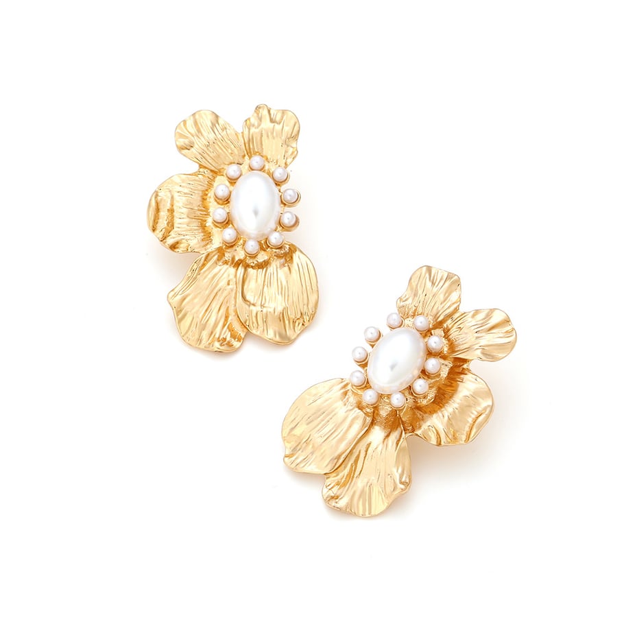 1 Pair Vintage Alloy Flower Stud Earrings Picture5