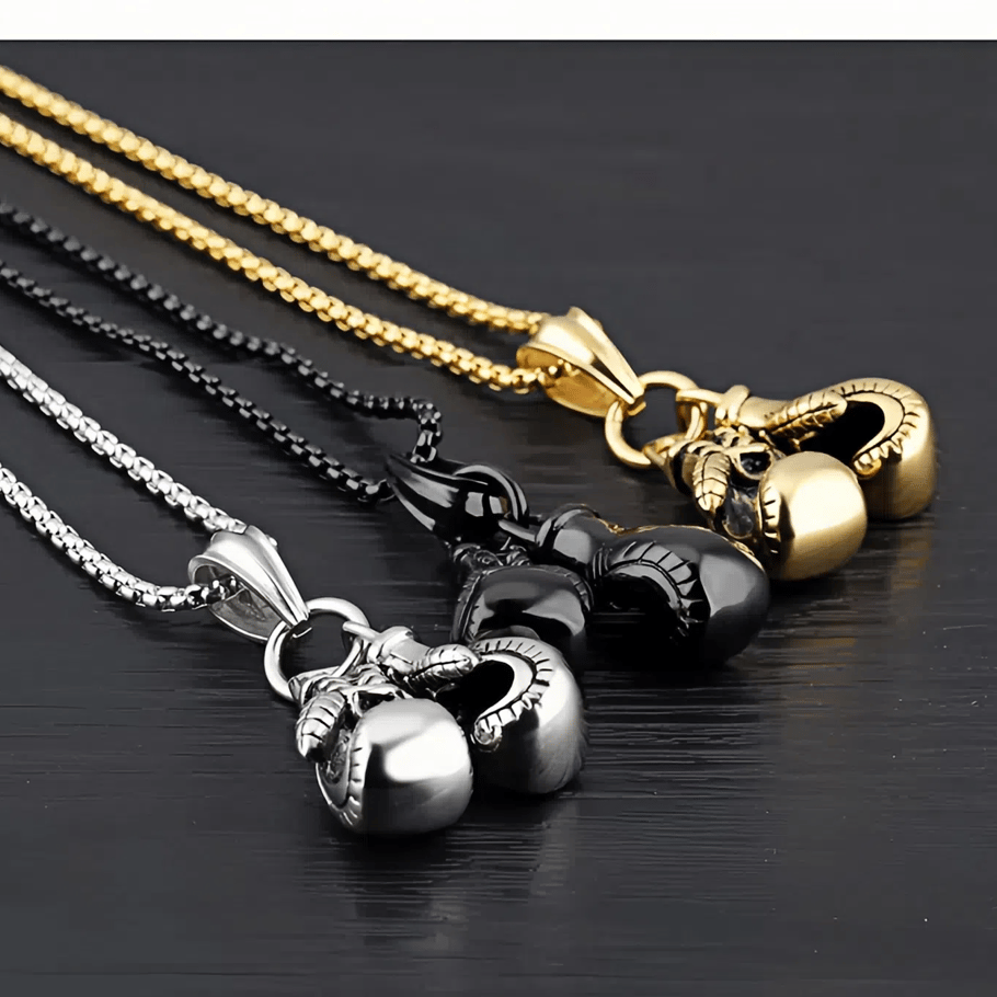 1 Piece Sleek Boxing Gloves Stainless Steel Men's Necklaces Picture3
