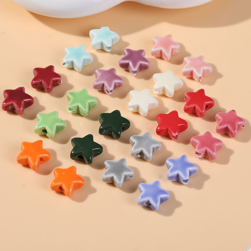 Polychrome Sweet Star Ceramics DIY Jewelry Beads Picture4
