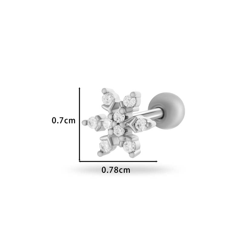 Blume Kupfer Zirkon Piercings Ohrringe Bild2