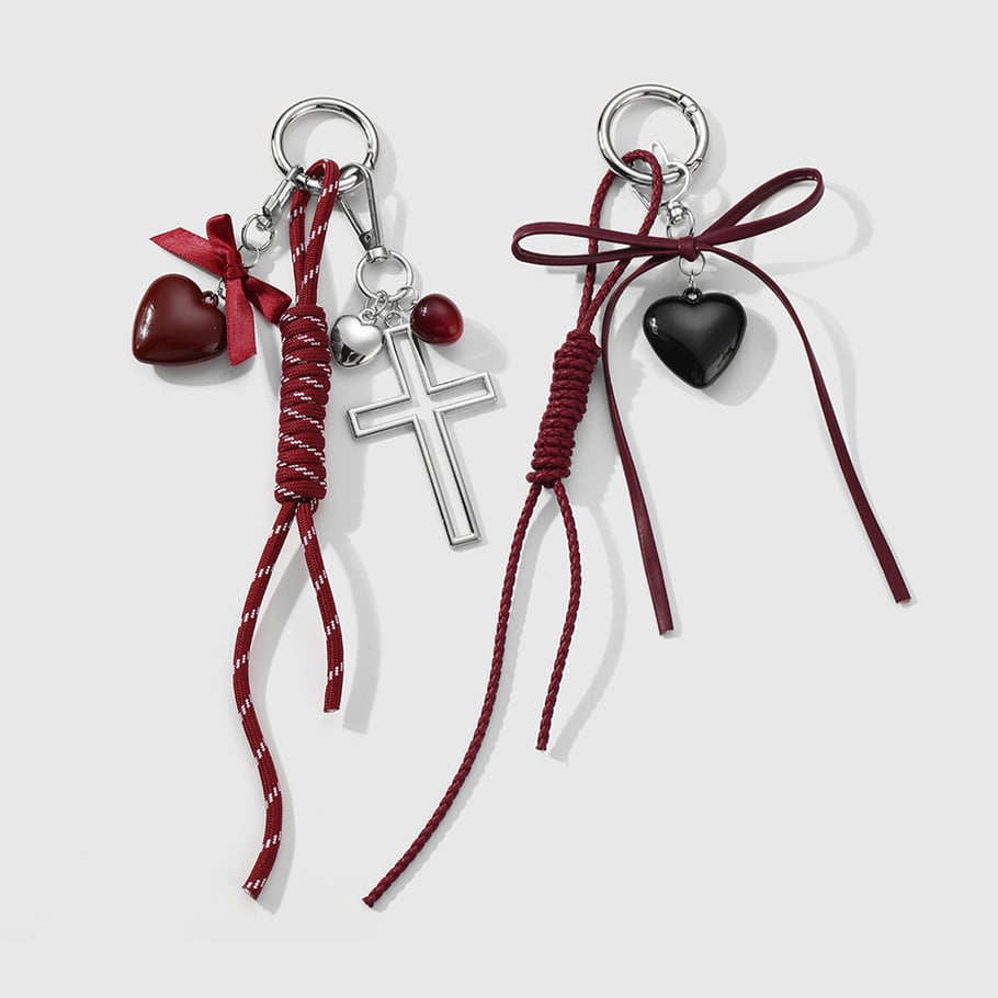 1 Piece Y2k Leather Bow Acrylic Love  DIY Bag Charms Picture3