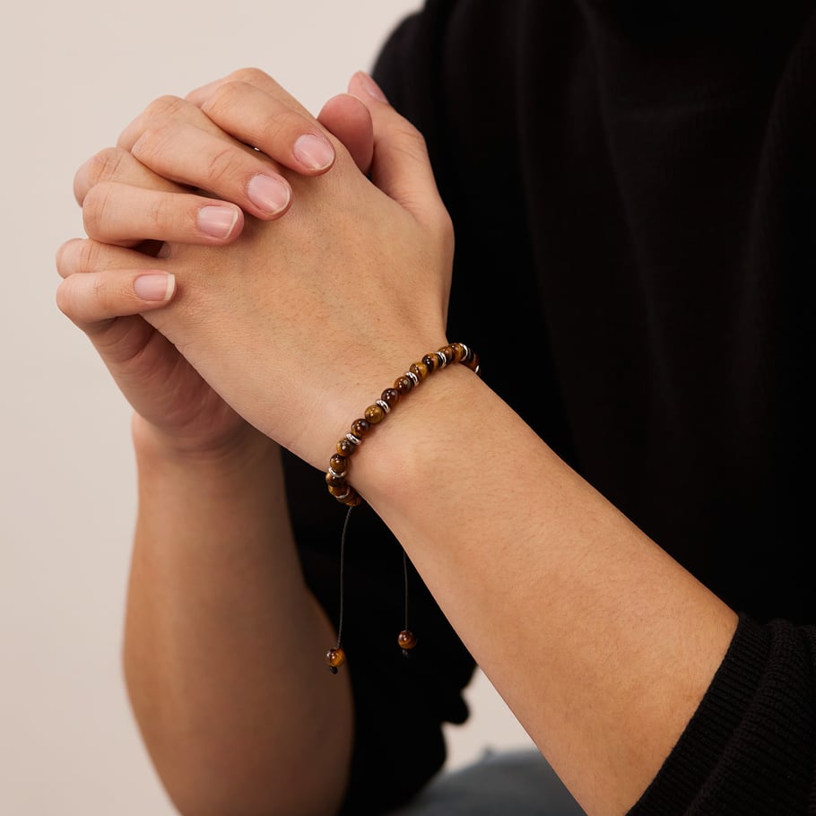 1 Piece Subtle Natural Tiger-eye Stones Men's Beaded Bracelets Picture4
