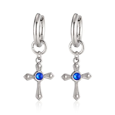 Radiant Cross Stainless Steel Men's Earrings h5 