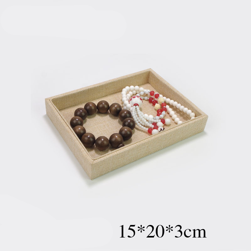 1 Piece Flax Display Box Jewelry Box 