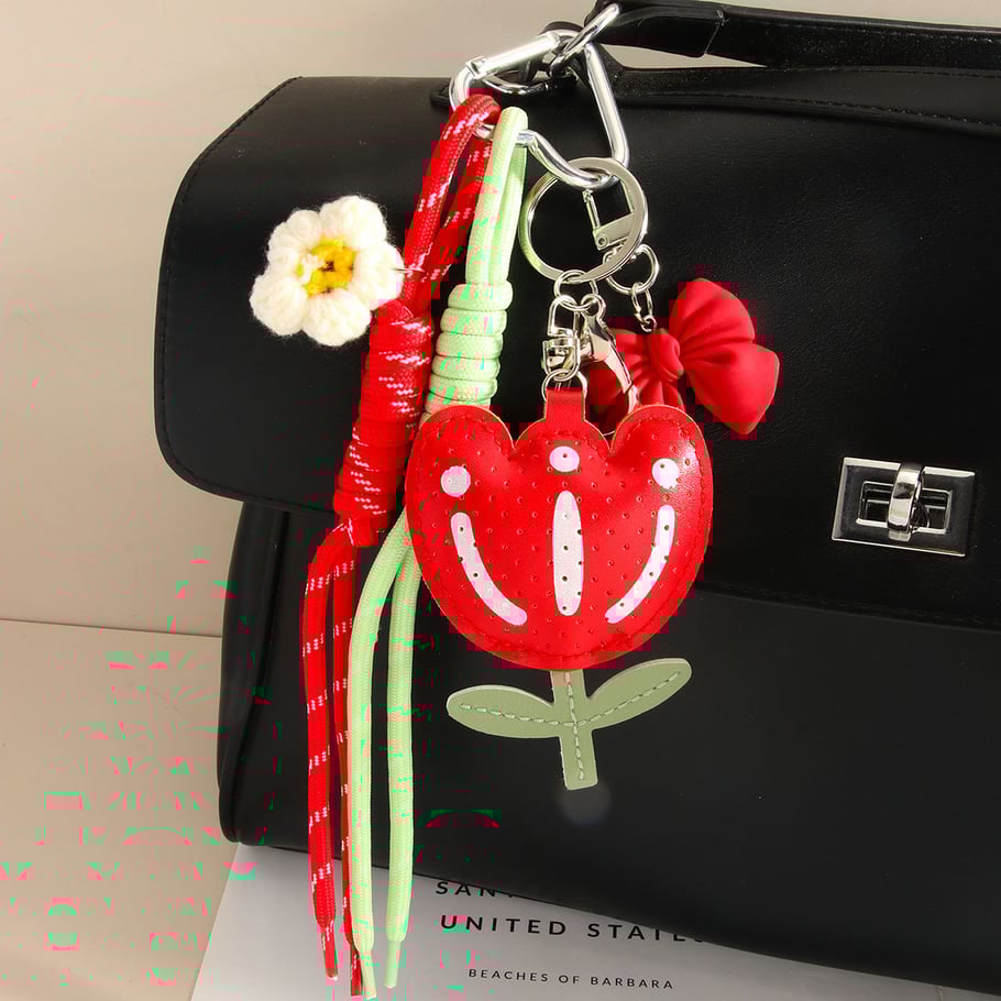 1 Piece Romantic Series PU Flower Knot Bag Pendant 