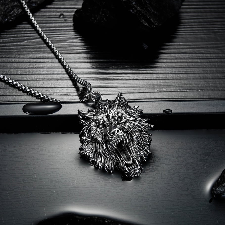 1 Piece Distinctive Wolf Head Stainless Steel Men's Necklaces Picture2