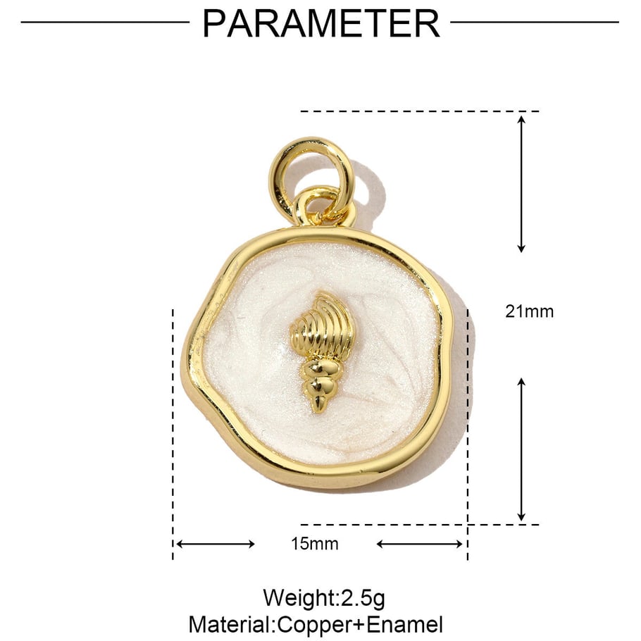 1 Piece Vacation Series Marine Organism Copper Gold Color Women's Pendants Picture2