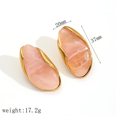 Vintage Unregelmäßige Geometrische Edelstahl Gold Farbe frauen Stud Ohrringe h5 