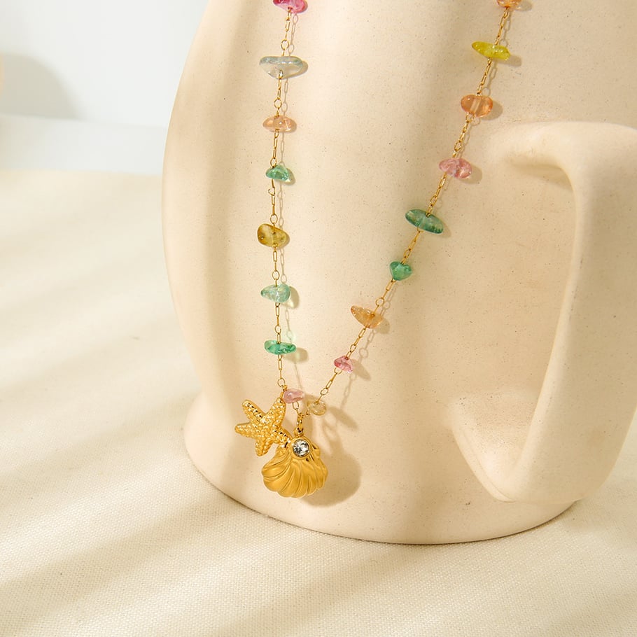 Creatively Designed Starfish and Seashell Pendant Necklaces Picture3