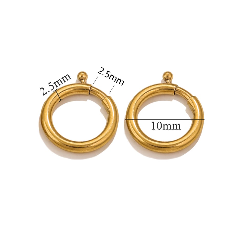 1 Piece DIY Spring Annular Clasp Stainless Steel Gold Color Women's Pendants 