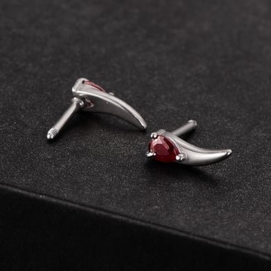 1 Piece Delicate Series Wolf Tooth Shape Stainless Steel Men's Earrings h5 Picture7