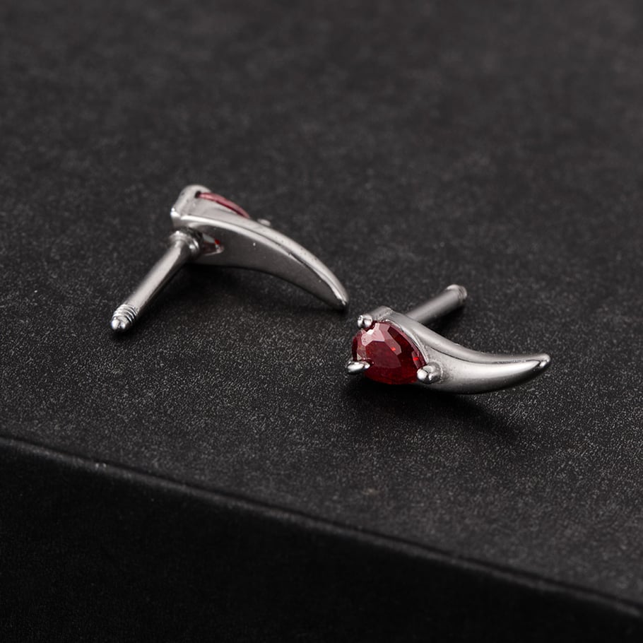 1 Piece Delicate Series Wolf Tooth Shape Stainless Steel Men's Earrings Picture7