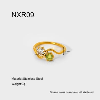 1 Piece Luxurious Simple Wave Gold Stainless Steel Women's Ring h5 