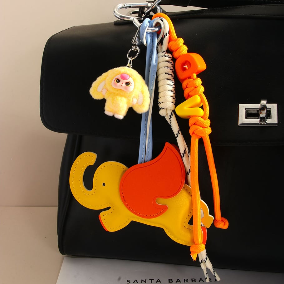 Cute Cartoon Elephant Alphabet Women's Bag Charms 