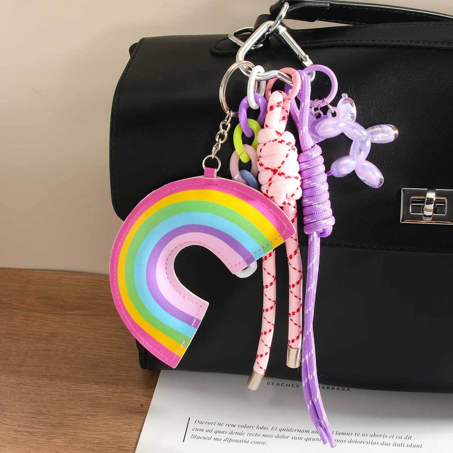 1 Piece Sweet Rainbow PU Women's Bag Charms Picture3