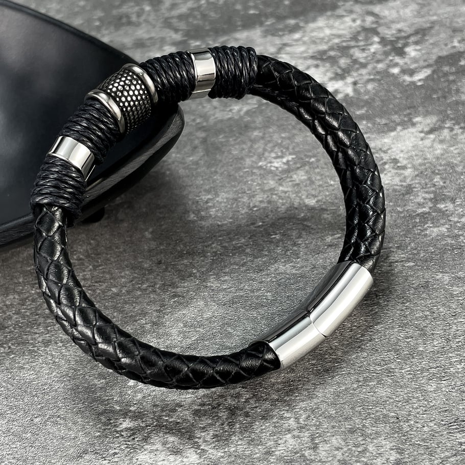 1 Piece Modern Rectangular Leather Men's Bracelets Picture4