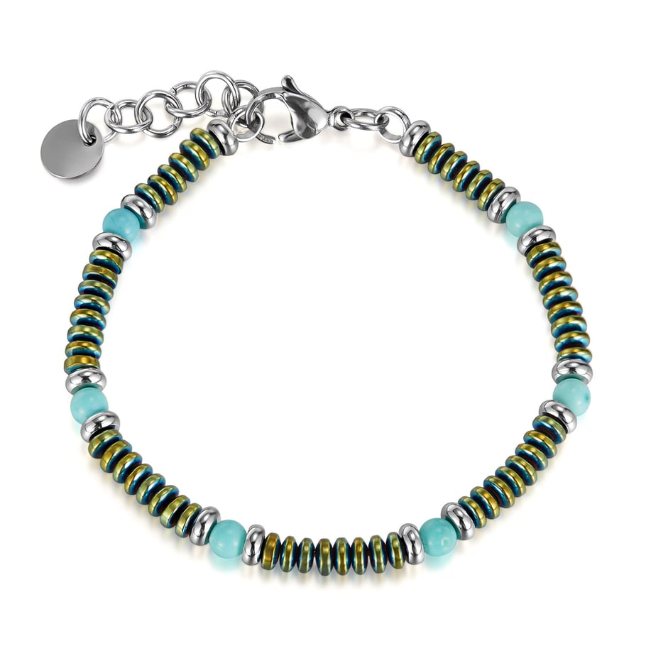 Vintage Annulus Stainless Steel Men's Beaded Bracelets Picture6