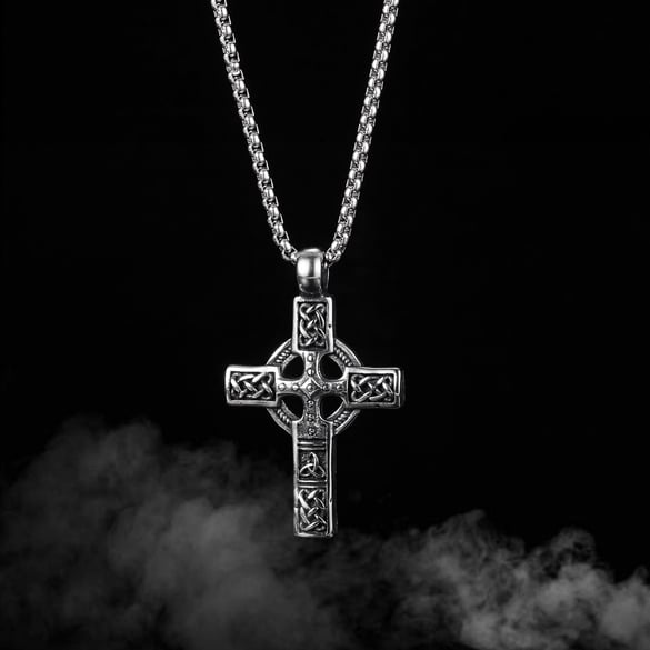 1 Piece Rock Cross Stainless Steel Men's Necklaces 2