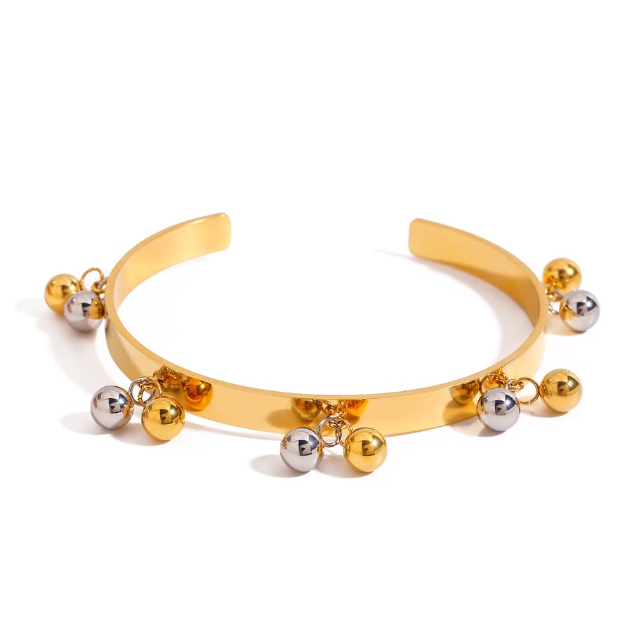 1 Piece Ins Style Stainless Steel Gold & Sliver Mixed Color Women's Bangles Picture5