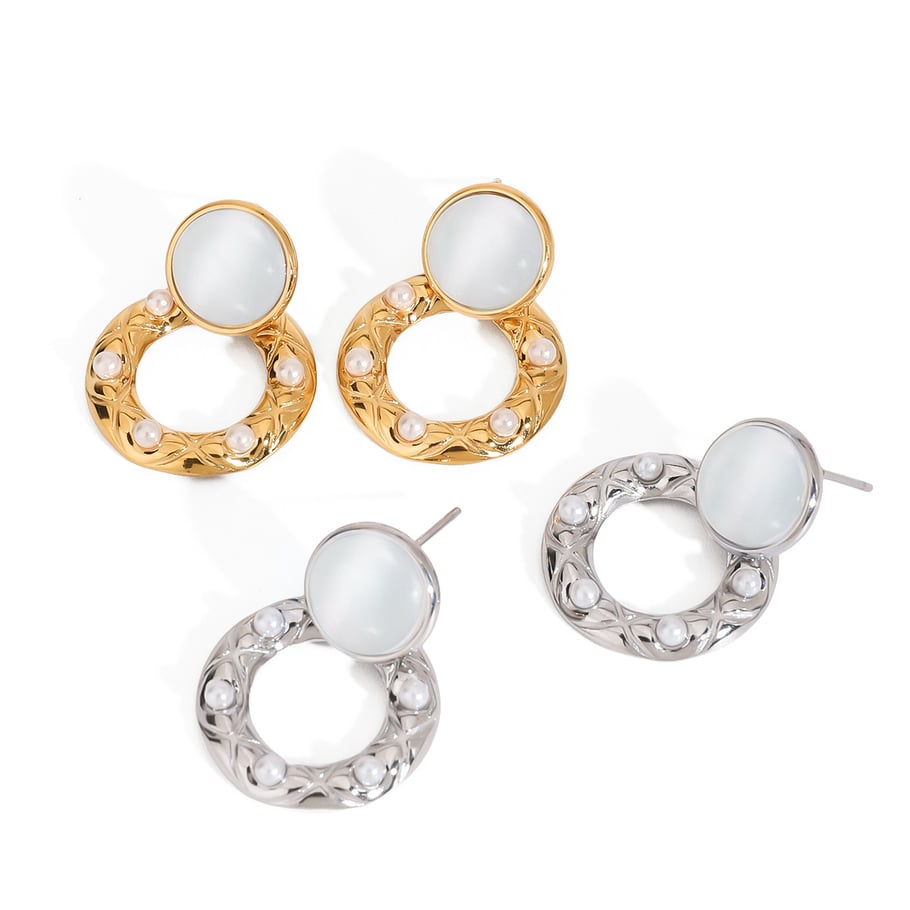 1 Pair Retro Stainless Steel Gold Color Women's Drop Earrings Picture5