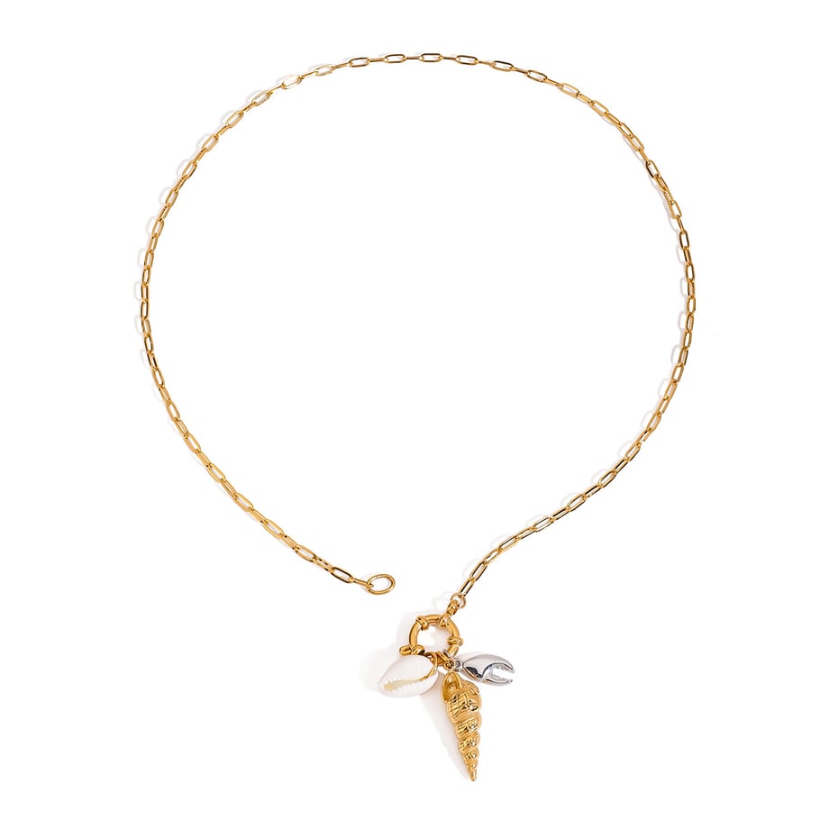 Oceanic Stainless Steel Gold Color Pendant Necklaces 